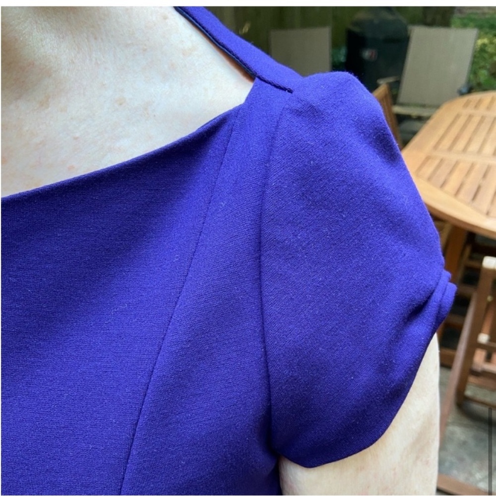 Tahari Purple Dress $324 NWT "Trudy" sz 14 Jewel Tone Boatneck - Picture 8 of 12
